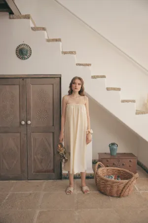 TOULOUSE Silk Slip Dress with Thin Straps (Cream Silk)
