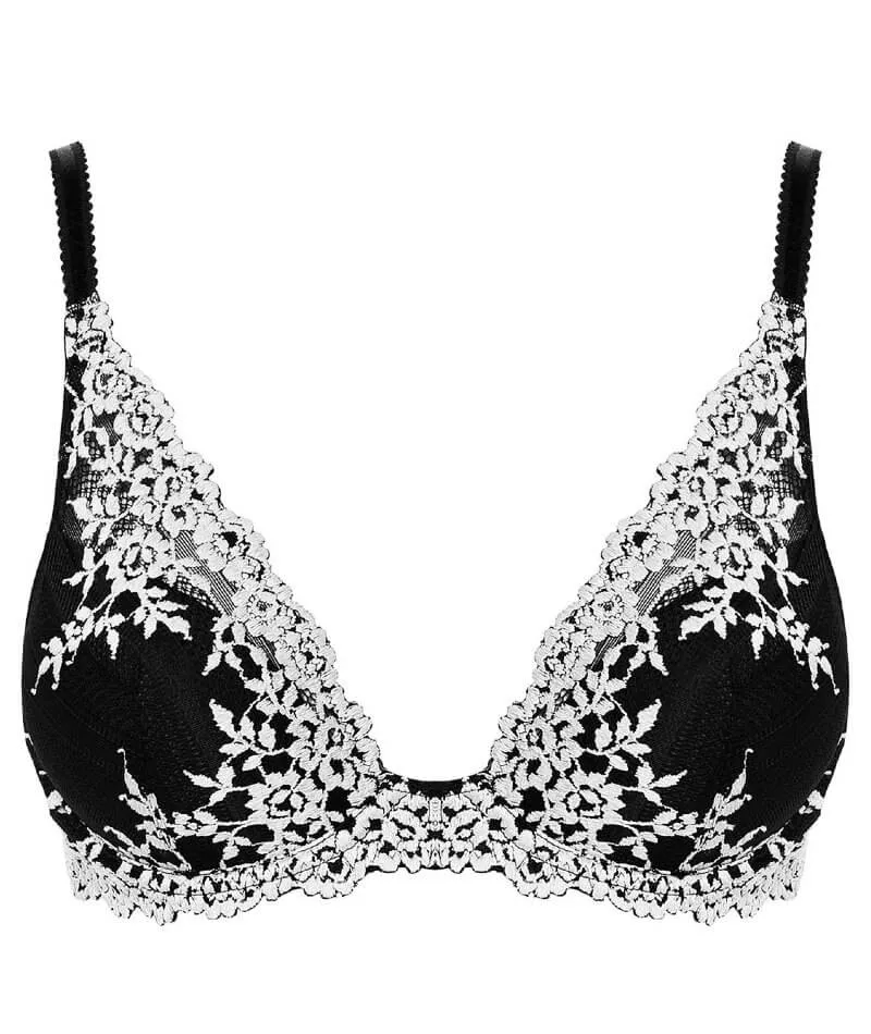 Wacoal Embrace Lace Plunge Underwire Bra - Black