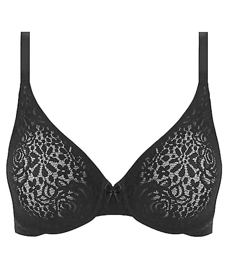 Wacoal Halo Lace Moulded Underwire Bra - Black