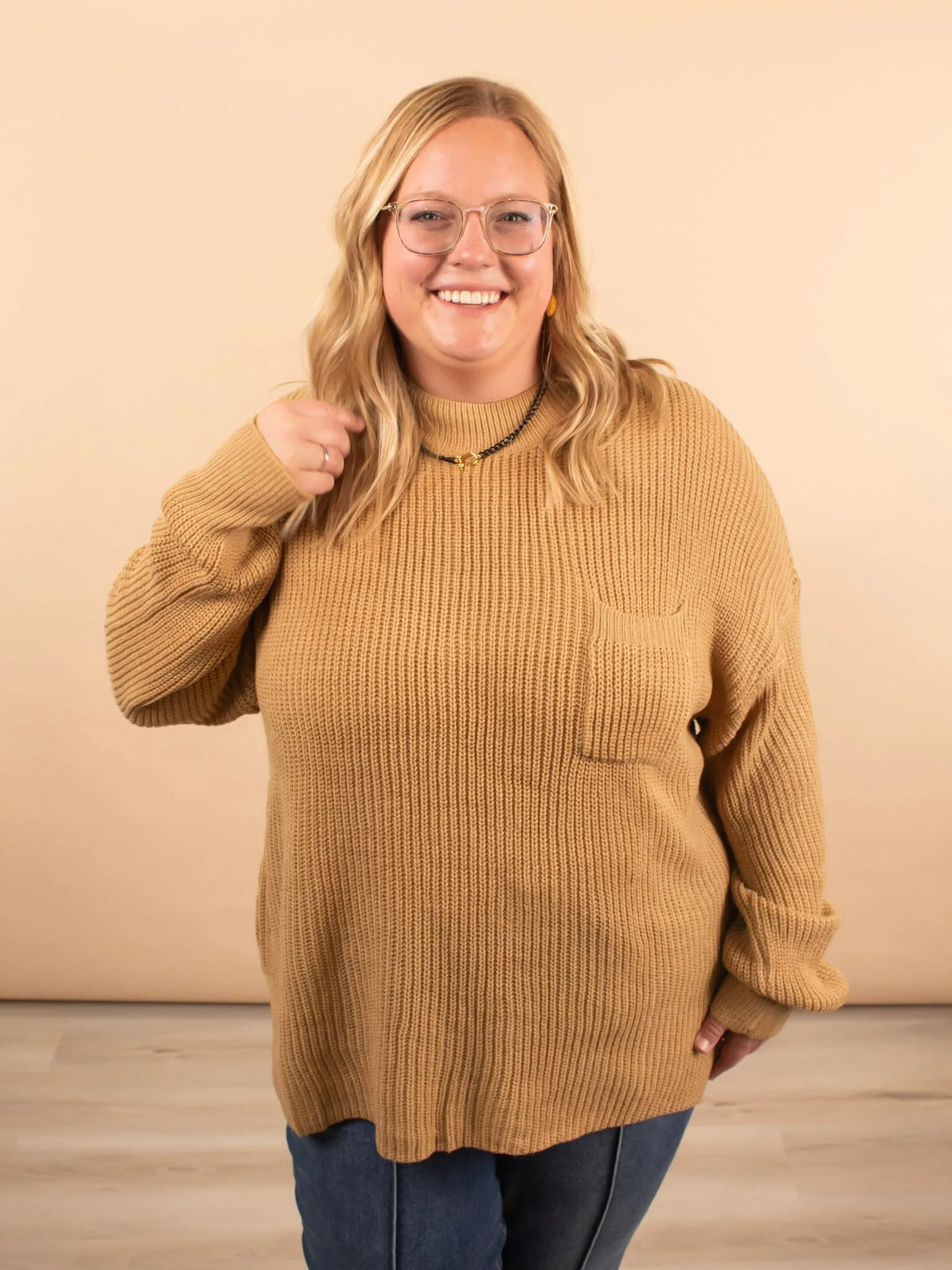 Wednesday Oversized Knit Sweater in Taupe