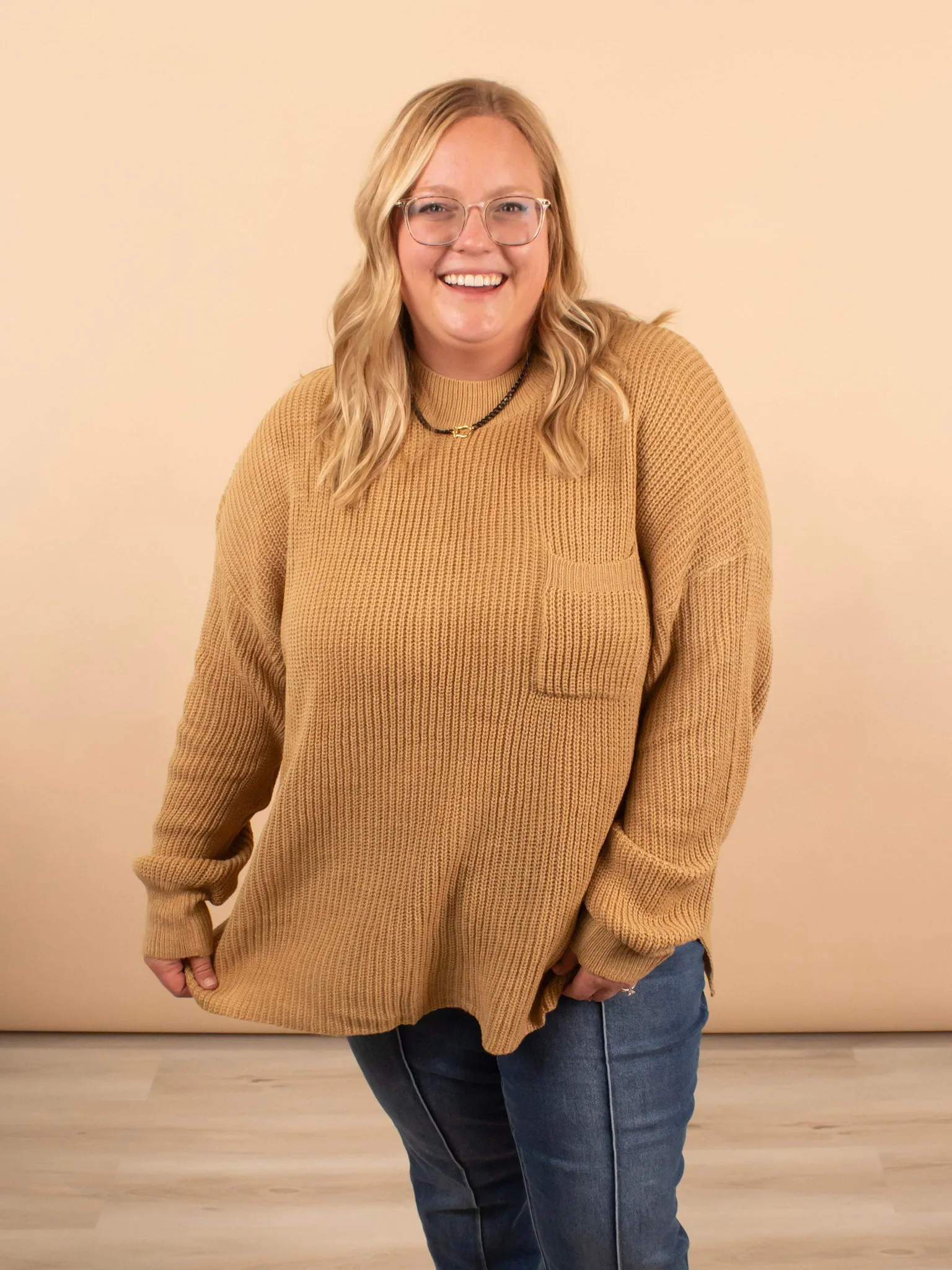 Wednesday Oversized Knit Sweater in Taupe
