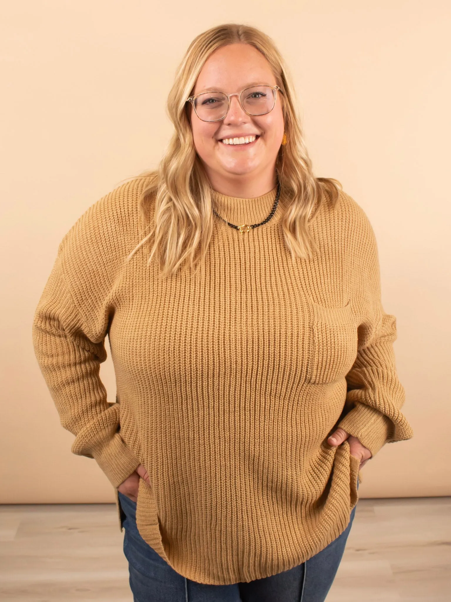 Wednesday Oversized Knit Sweater in Taupe