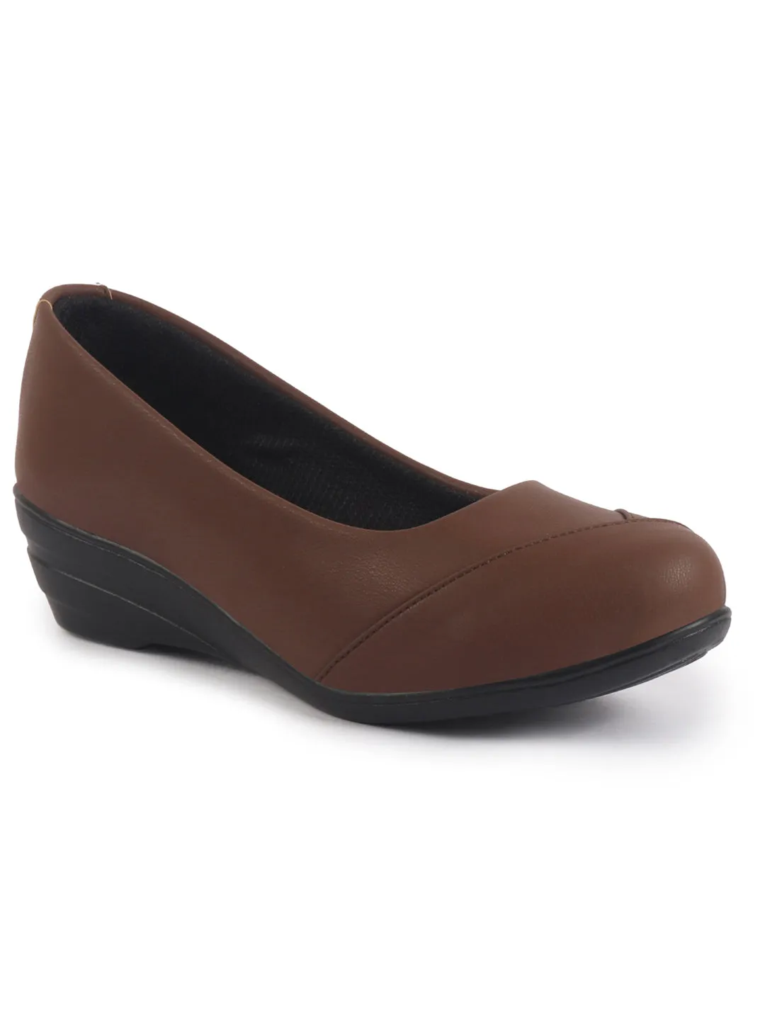 Women All Day Comfort Wedge Heel Slip On Ballerina Shoes Elegant Work Flats Office Formal Slip On Shoes