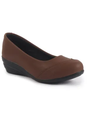 Women All Day Comfort Wedge Heel Slip On Ballerina Shoes Elegant Work Flats Office Formal Slip On Shoes