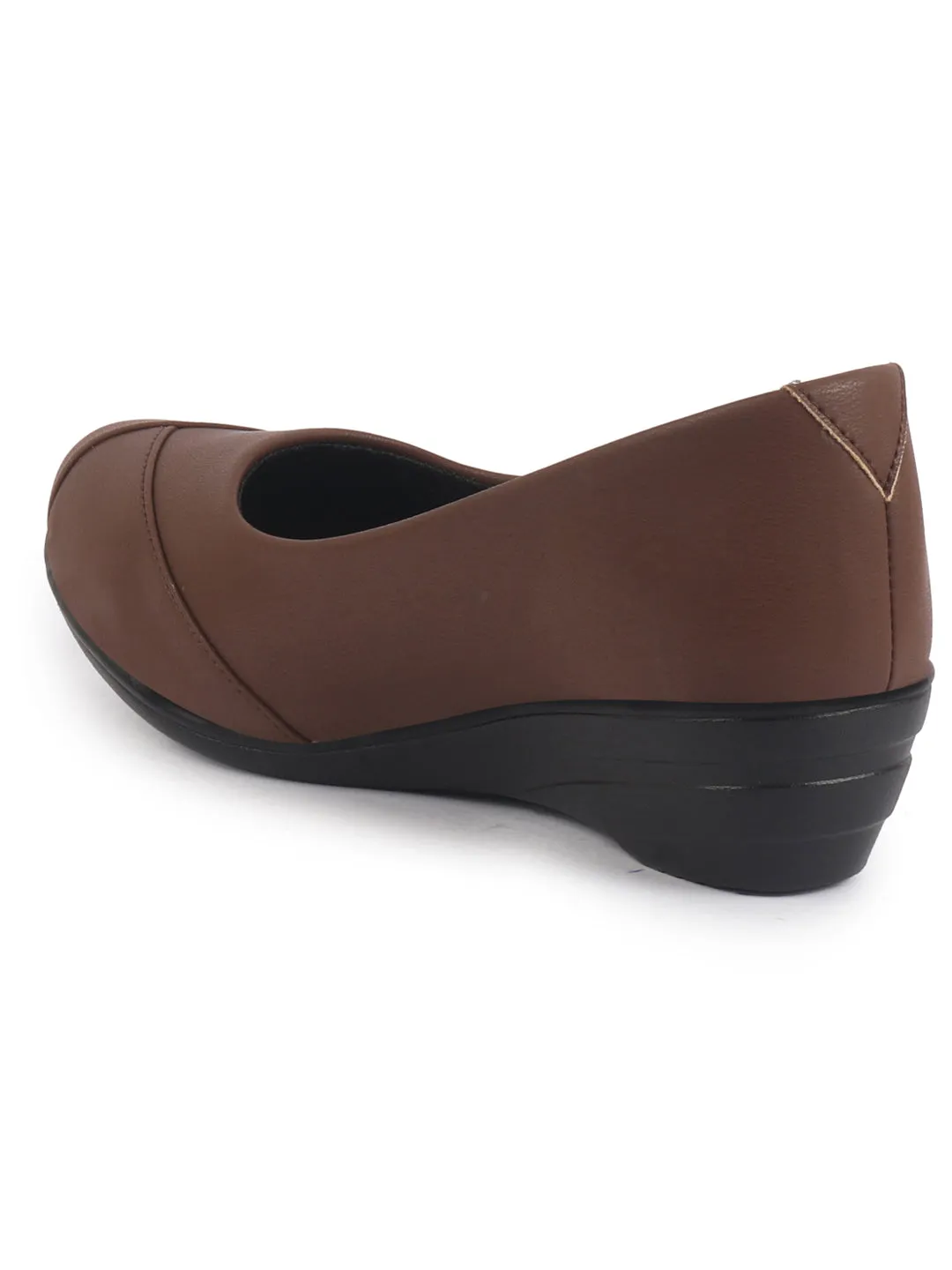 Women All Day Comfort Wedge Heel Slip On Ballerina Shoes Elegant Work Flats Office Formal Slip On Shoes