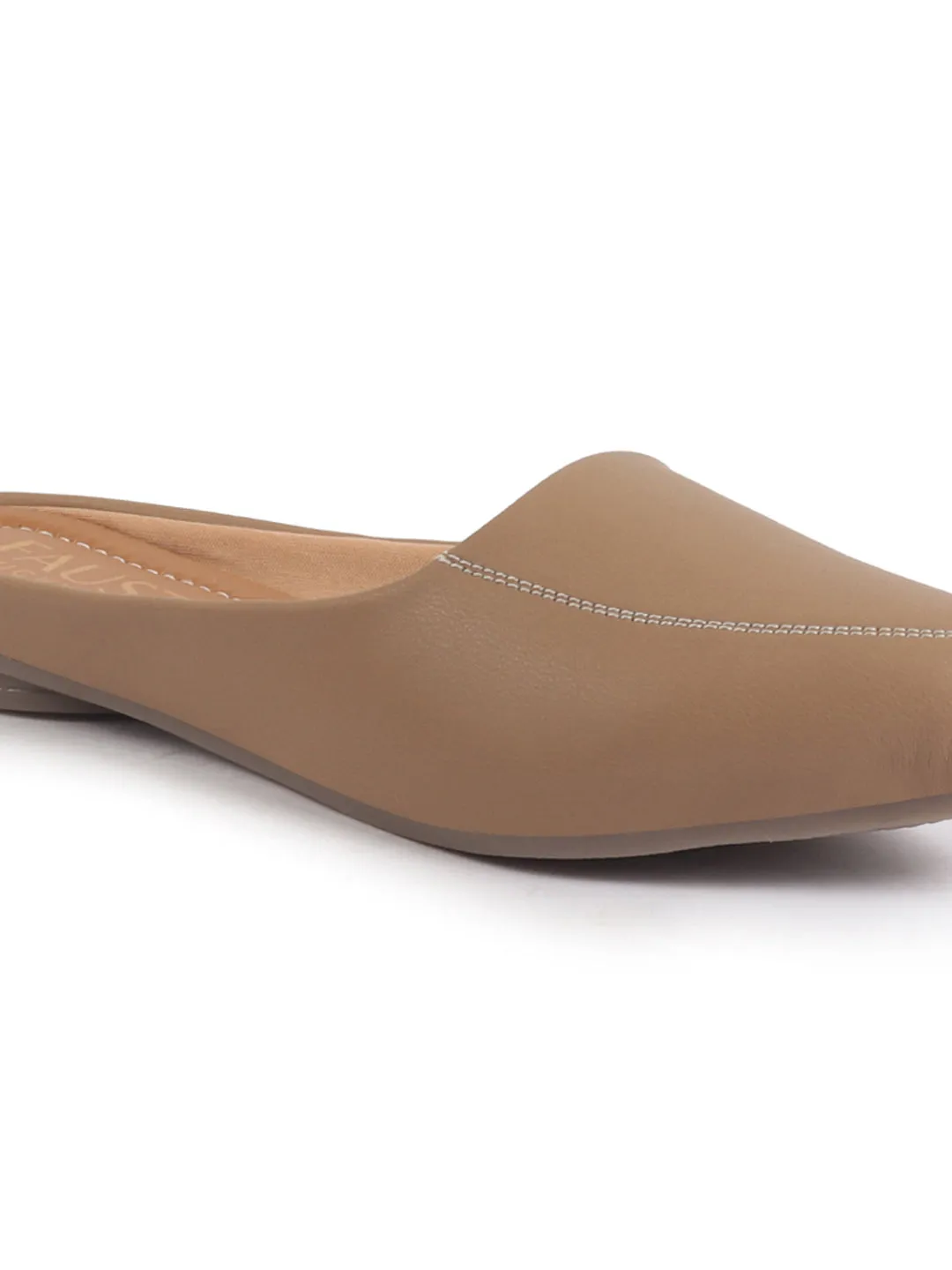 Women Back Open Slip On Mules Work And Casual Wear Loafer Flats Memory Cushioned Insole Slippers
