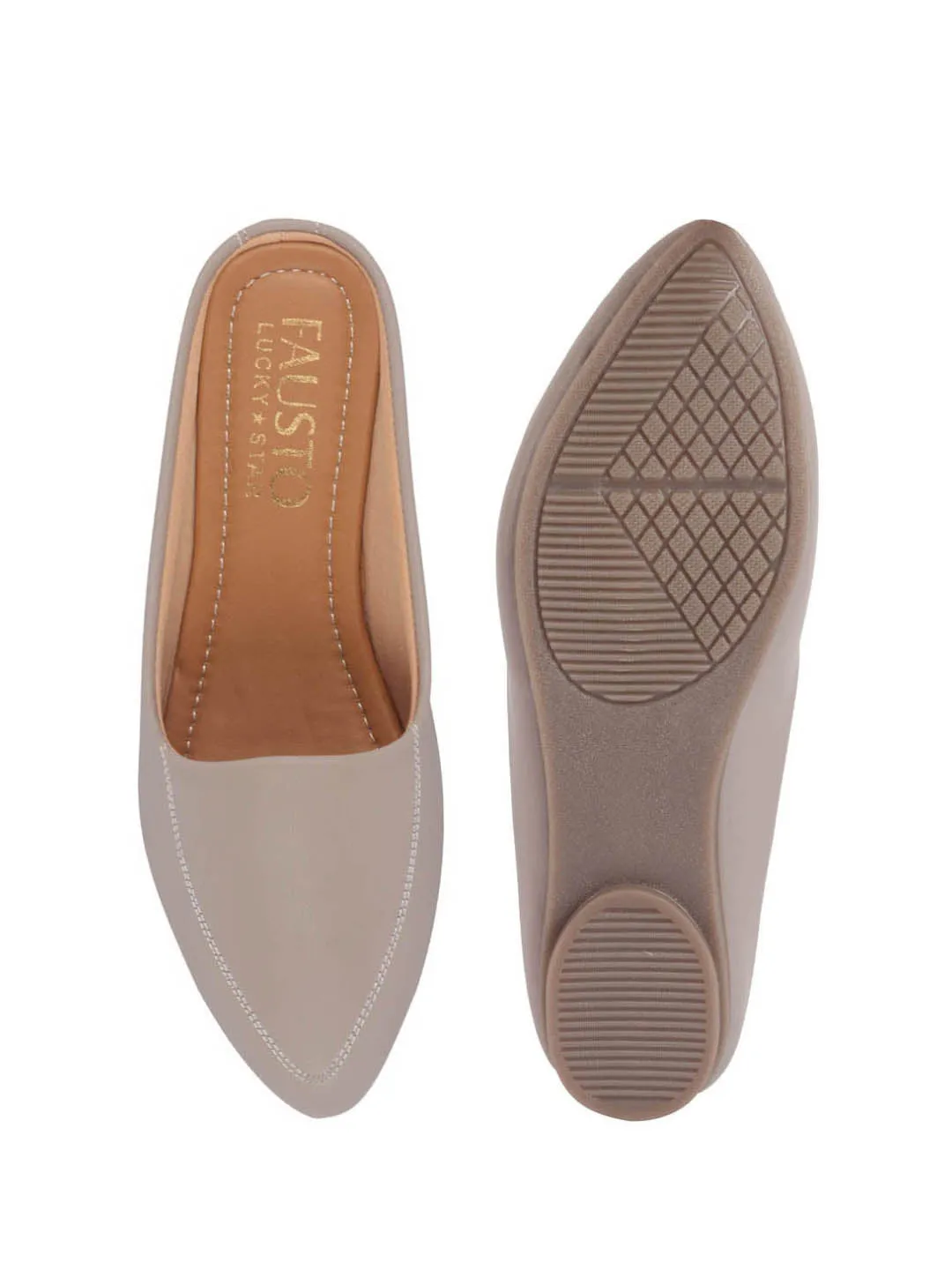 Women Back Open Slip On Mules Work And Casual Wear Loafer Flats Memory Cushioned Insole Slippers