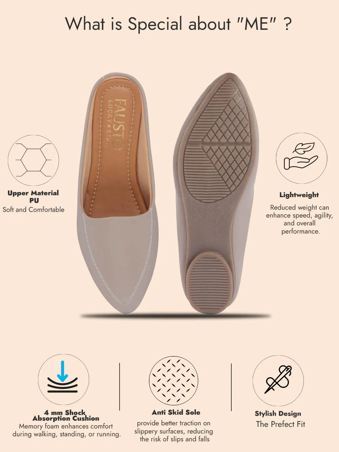 Women Back Open Slip On Mules Work And Casual Wear Loafer Flats Memory Cushioned Insole Slippers