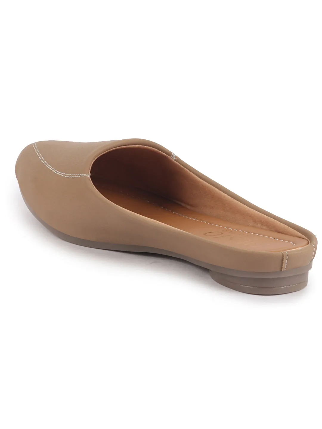 Women Back Open Slip On Mules Work And Casual Wear Loafer Flats Memory Cushioned Insole Slippers