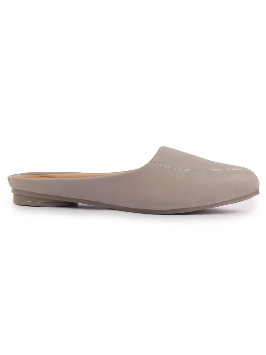 Women Back Open Slip On Mules Work And Casual Wear Loafer Flats Memory Cushioned Insole Slippers