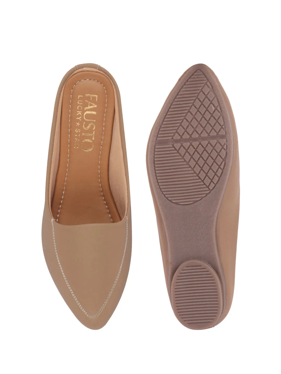 Women Back Open Slip On Mules Work And Casual Wear Loafer Flats Memory Cushioned Insole Slippers