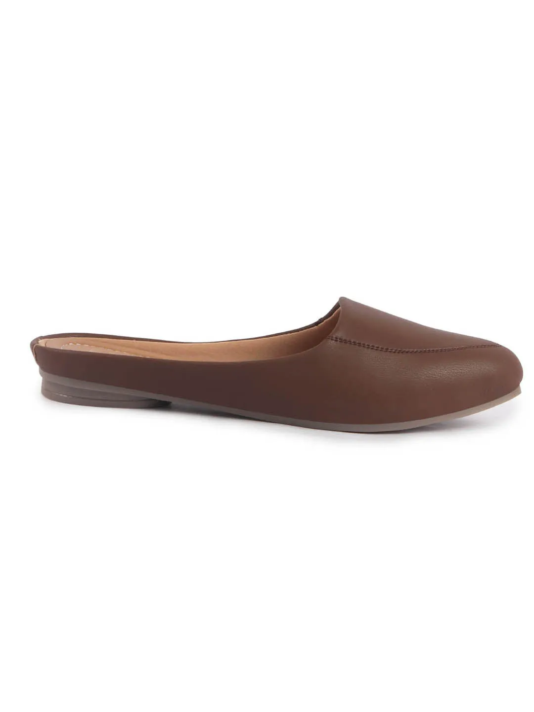 Women Back Open Slip On Mules Work And Casual Wear Loafer Flats Memory Cushioned Insole Slippers