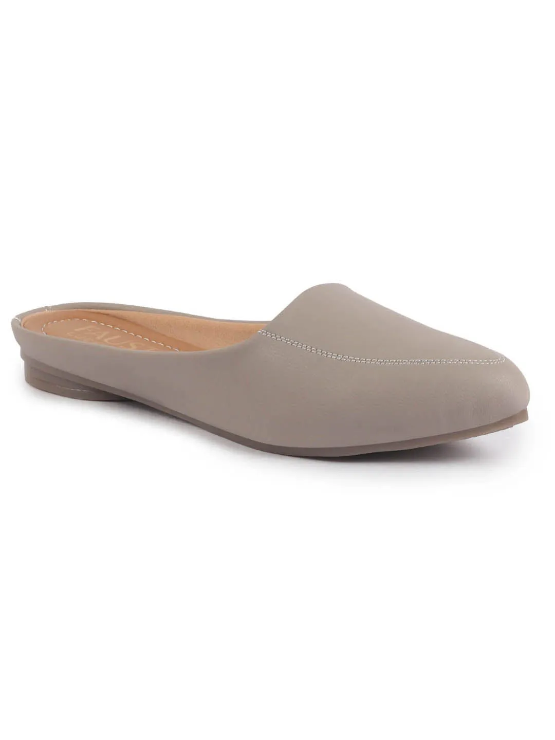 Women Back Open Slip On Mules Work And Casual Wear Loafer Flats Memory Cushioned Insole Slippers