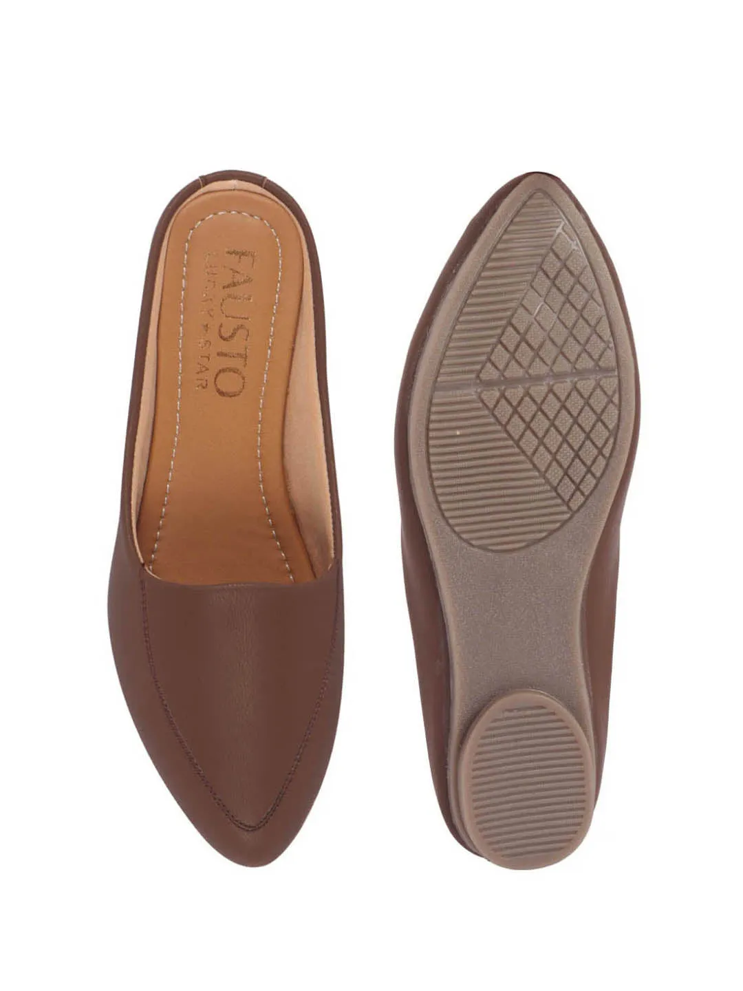 Women Back Open Slip On Mules Work And Casual Wear Loafer Flats Memory Cushioned Insole Slippers