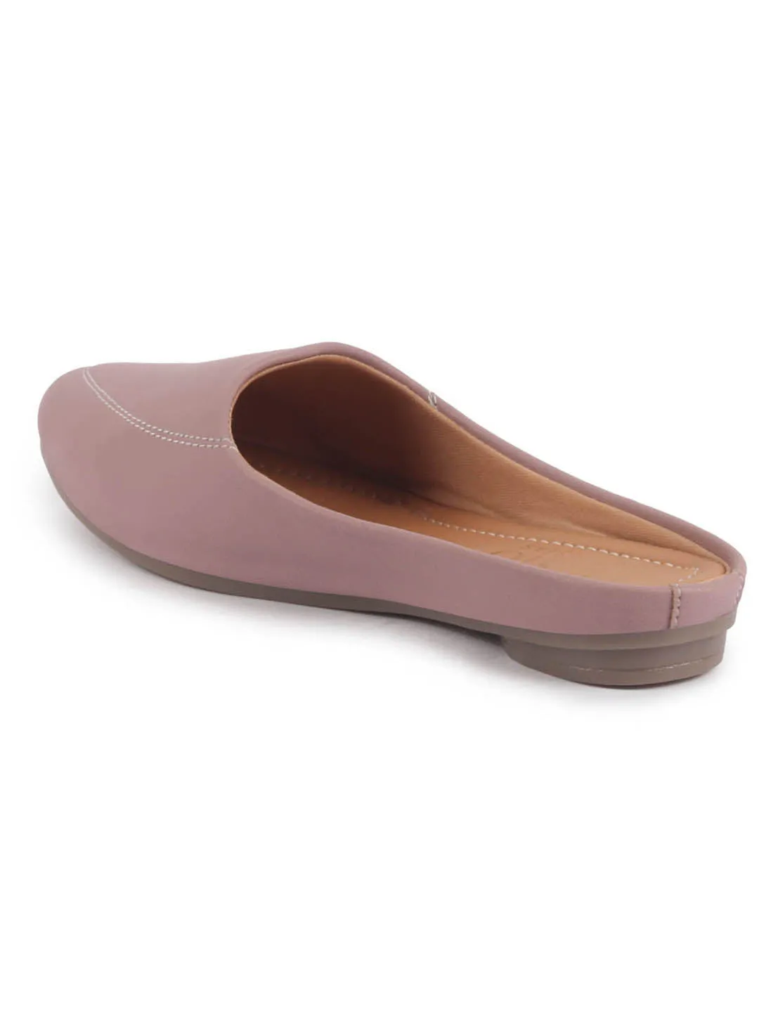 Women Back Open Slip On Mules Work And Casual Wear Loafer Flats Memory Cushioned Insole Slippers