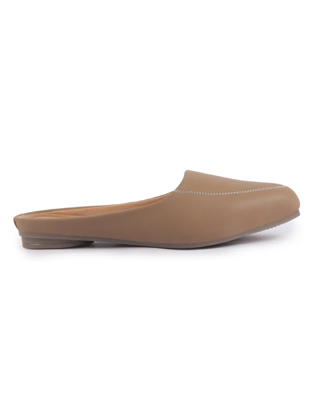 Women Back Open Slip On Mules Work And Casual Wear Loafer Flats Memory Cushioned Insole Slippers