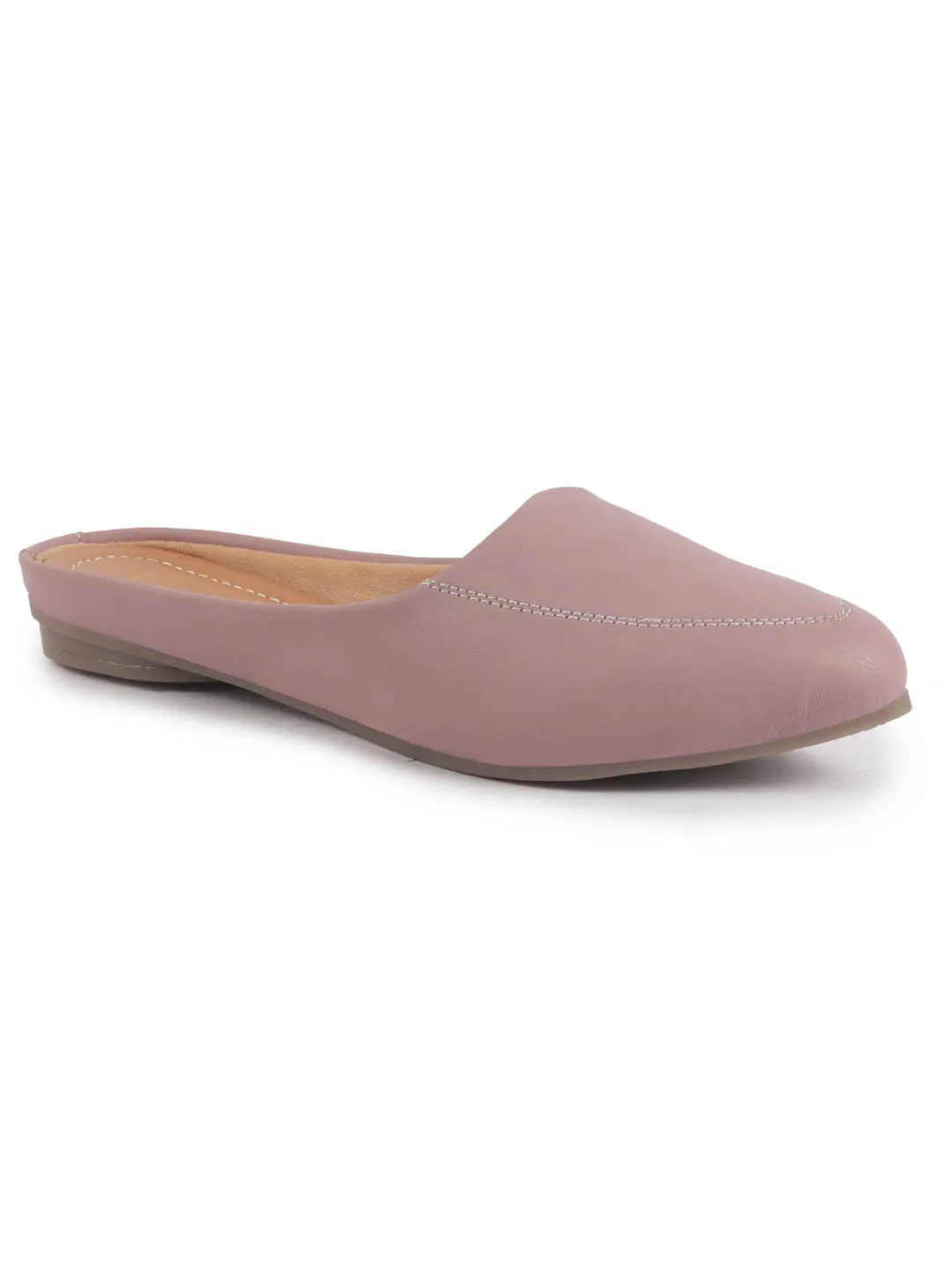 Women Back Open Slip On Mules Work And Casual Wear Loafer Flats Memory Cushioned Insole Slippers
