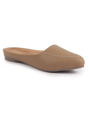 Women Back Open Slip On Mules Work And Casual Wear Loafer Flats Memory Cushioned Insole Slippers