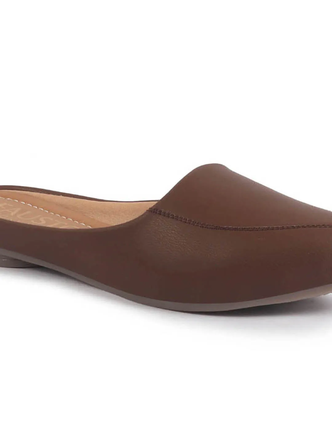 Women Back Open Slip On Mules Work And Casual Wear Loafer Flats Memory Cushioned Insole Slippers