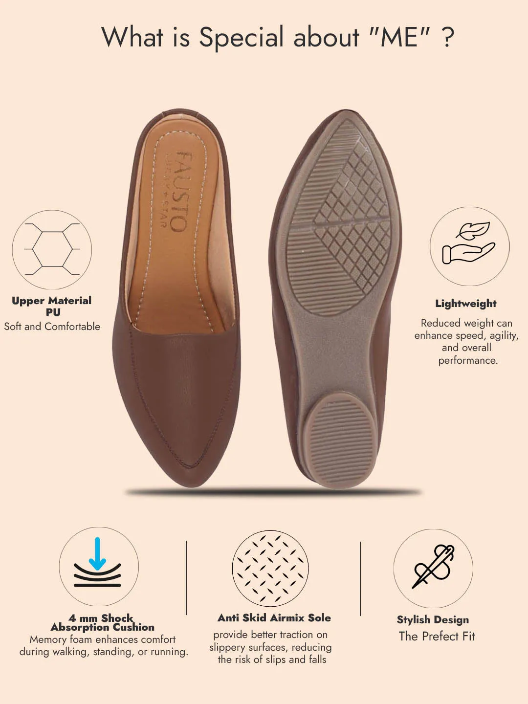 Women Back Open Slip On Mules Work And Casual Wear Loafer Flats Memory Cushioned Insole Slippers