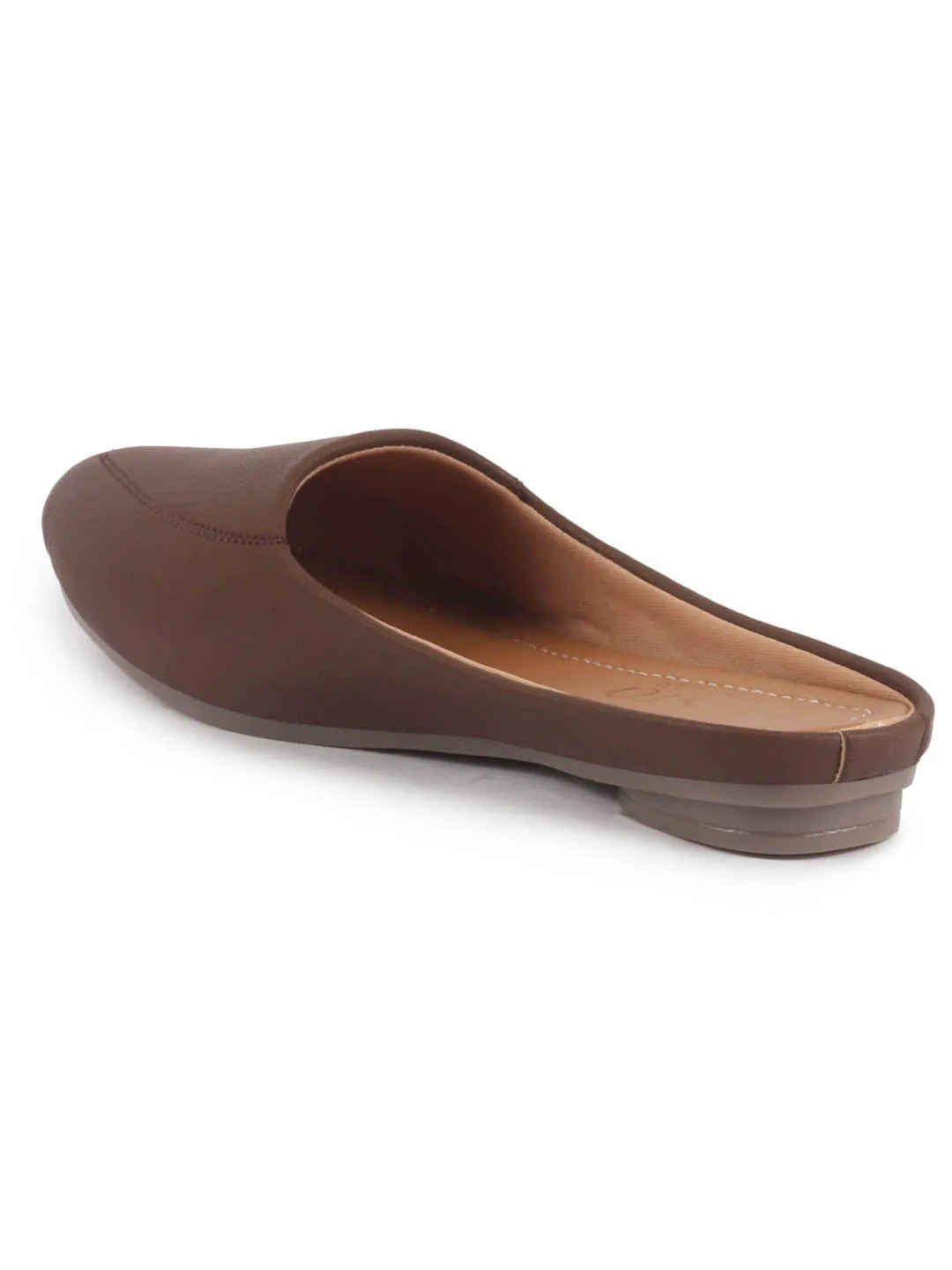 Women Back Open Slip On Mules Work And Casual Wear Loafer Flats Memory Cushioned Insole Slippers