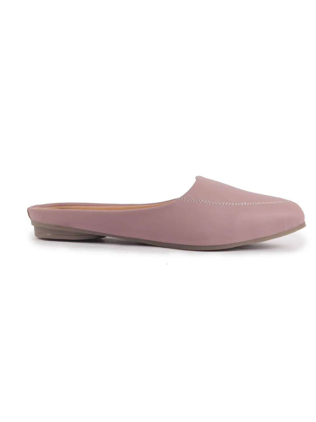 Women Back Open Slip On Mules Work And Casual Wear Loafer Flats Memory Cushioned Insole Slippers