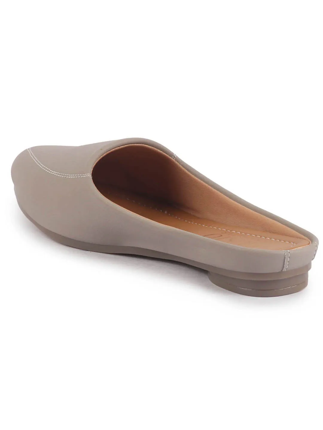 Women Back Open Slip On Mules Work And Casual Wear Loafer Flats Memory Cushioned Insole Slippers