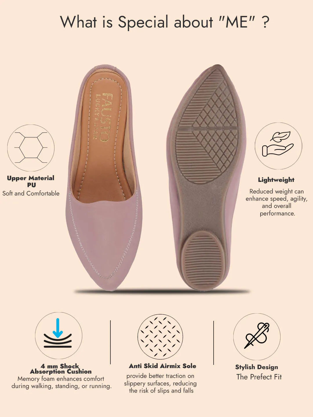 Women Back Open Slip On Mules Work And Casual Wear Loafer Flats Memory Cushioned Insole Slippers