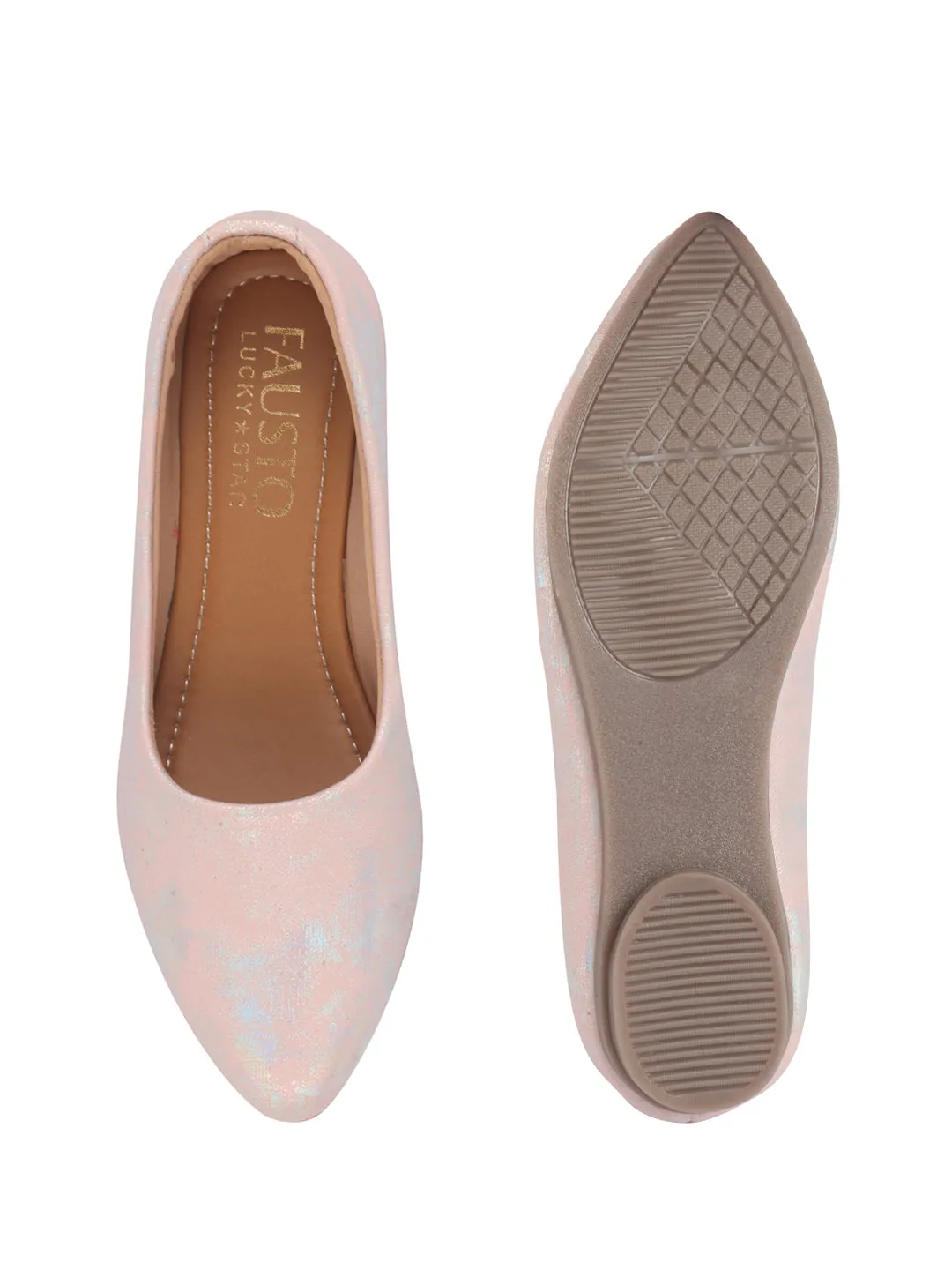 Women Comfortable Slip On Flat Ballerina Glittery Shiny Casual Ballet Driving Shoes Cushioned Insole