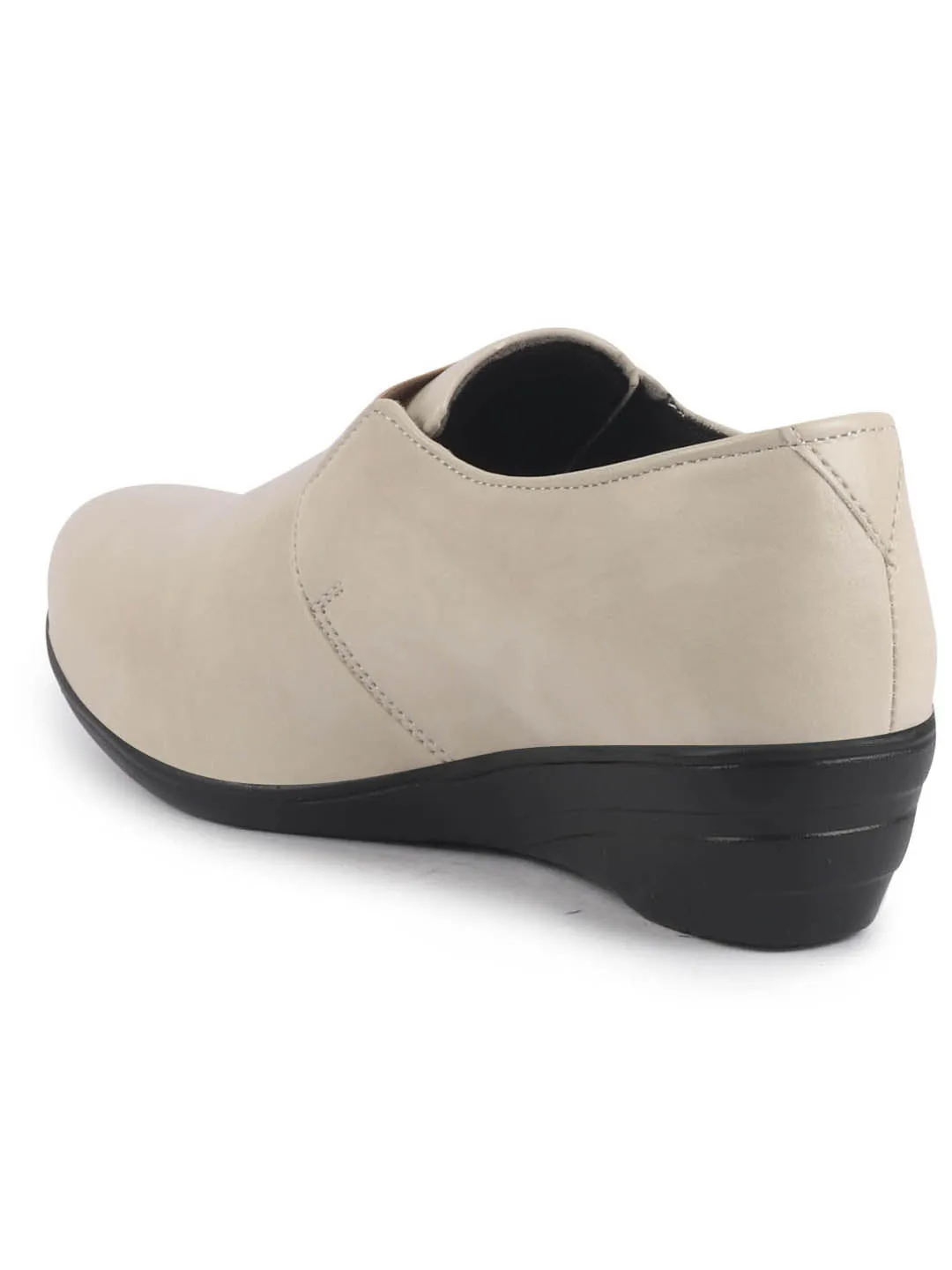 Women Elastic Strap Slip On Wedge Formal Shoes All Day Comfort Office Dress Shoes  Lightweight And Cushioned