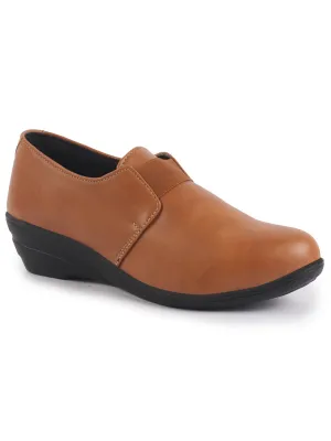 Women Elastic Strap Slip On Wedge Formal Shoes All Day Comfort Office Dress Shoes  Lightweight And Cushioned