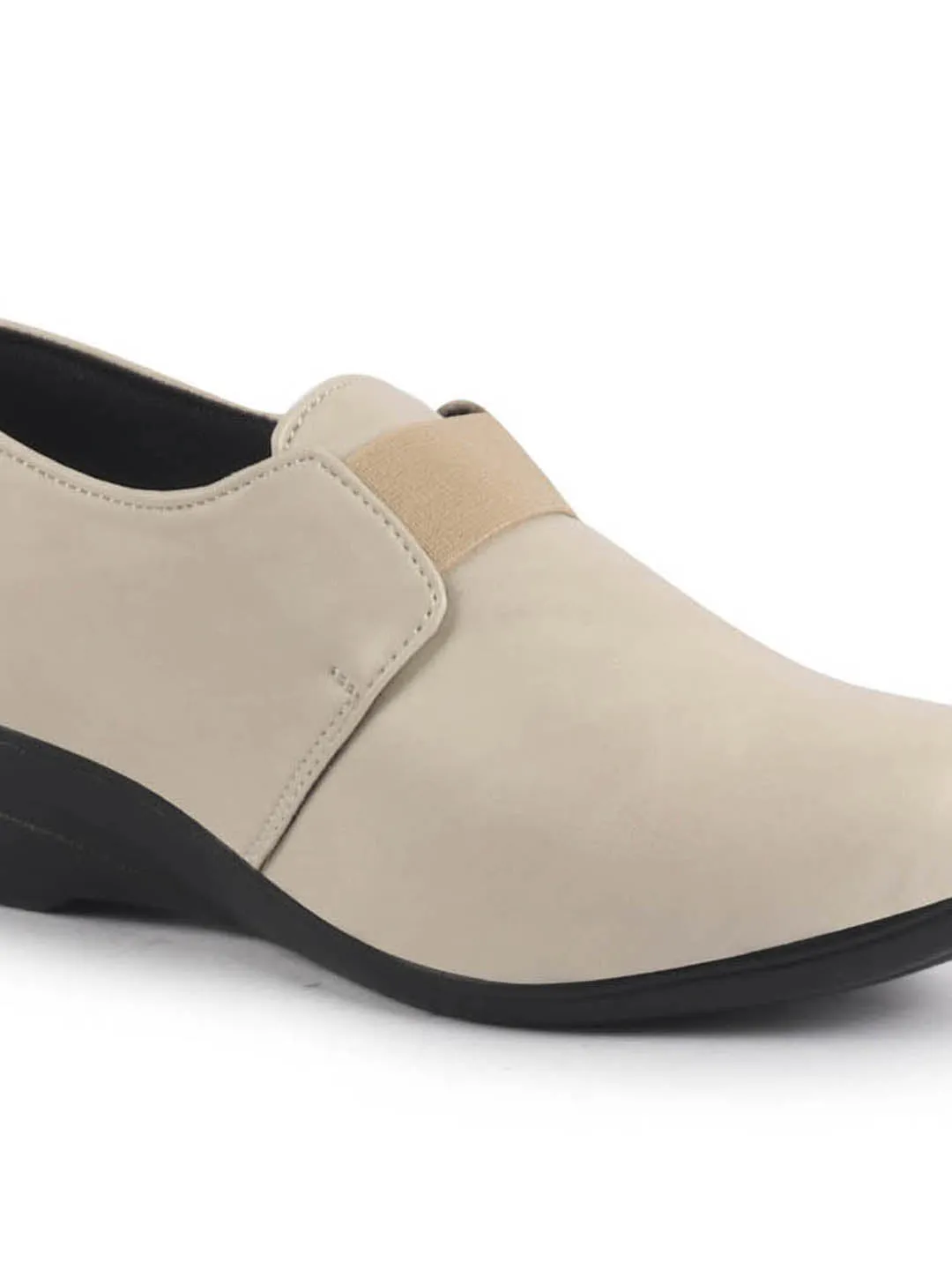 Women Elastic Strap Slip On Wedge Formal Shoes All Day Comfort Office Dress Shoes  Lightweight And Cushioned