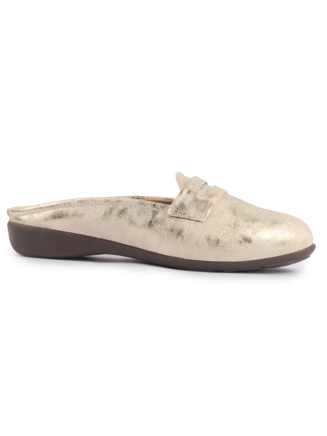Women Party Wedge Mules Gilltery Shiny Backopen Loafers Travel Friendly Slip On Shoes Ethnic Sandals