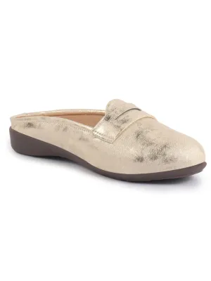 Women Party Wedge Mules Gilltery Shiny Backopen Loafers Travel Friendly Slip On Shoes Ethnic Sandals