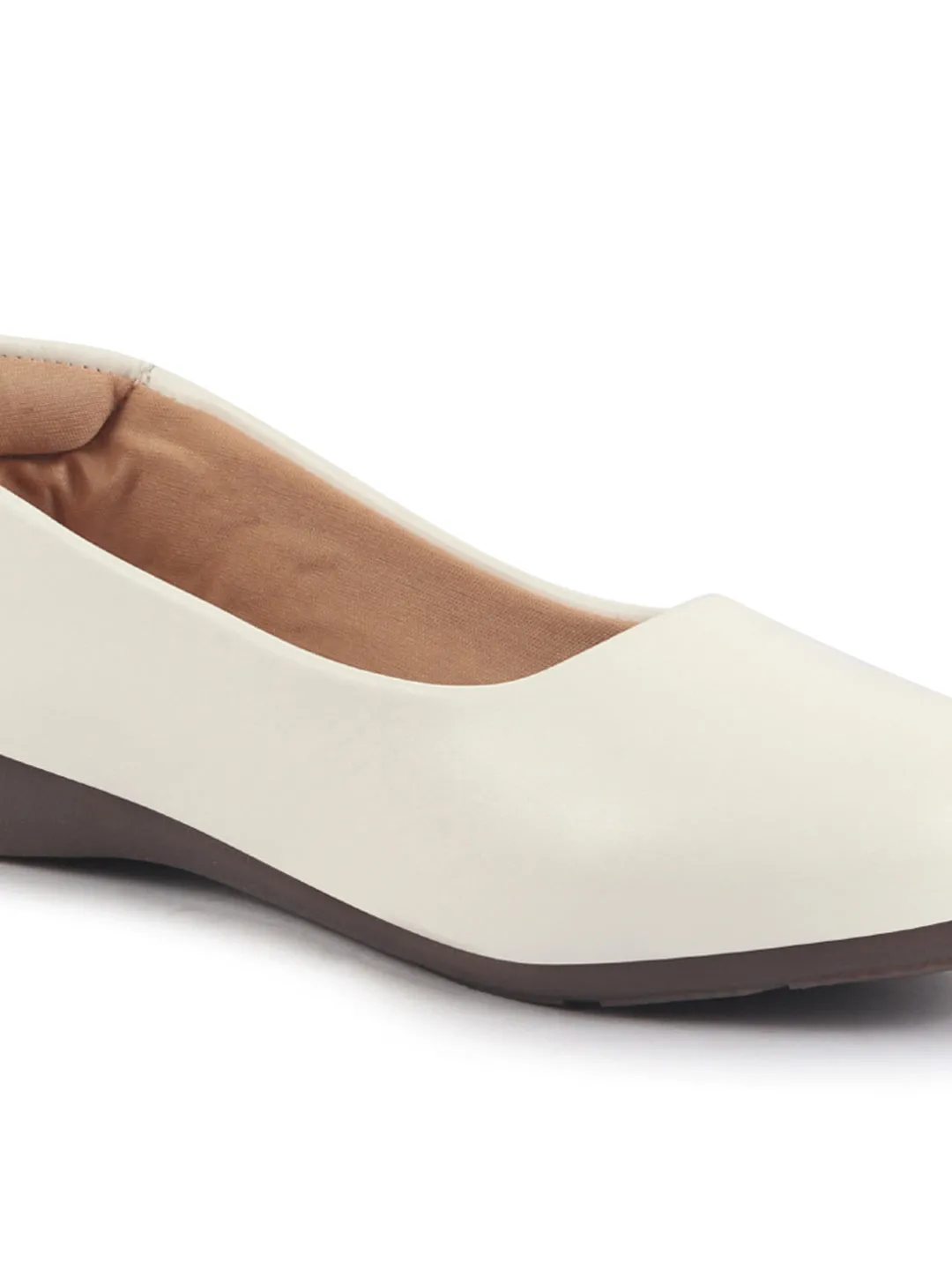 Women Platform Heel Ballet Comfortable Everyday Casual Shoes Soft Vegan Leather Ballerinas Formal Slip On Shoes