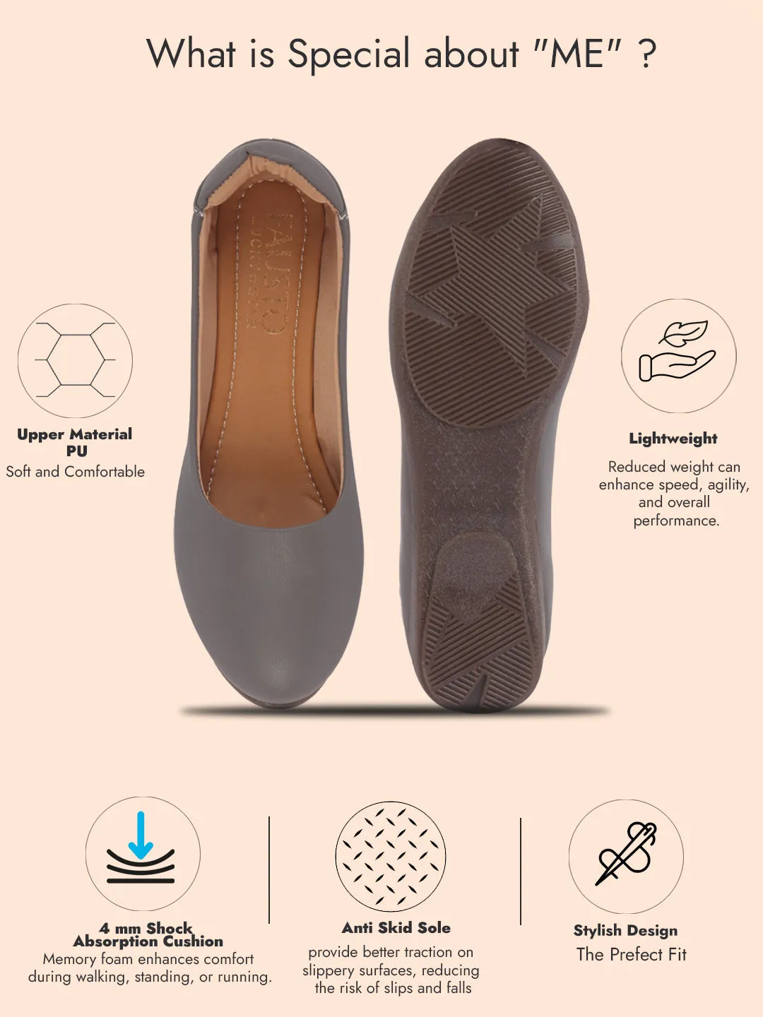 Women Platform Heel Ballet Comfortable Everyday Casual Shoes Soft Vegan Leather Ballerinas Formal Slip On Shoes