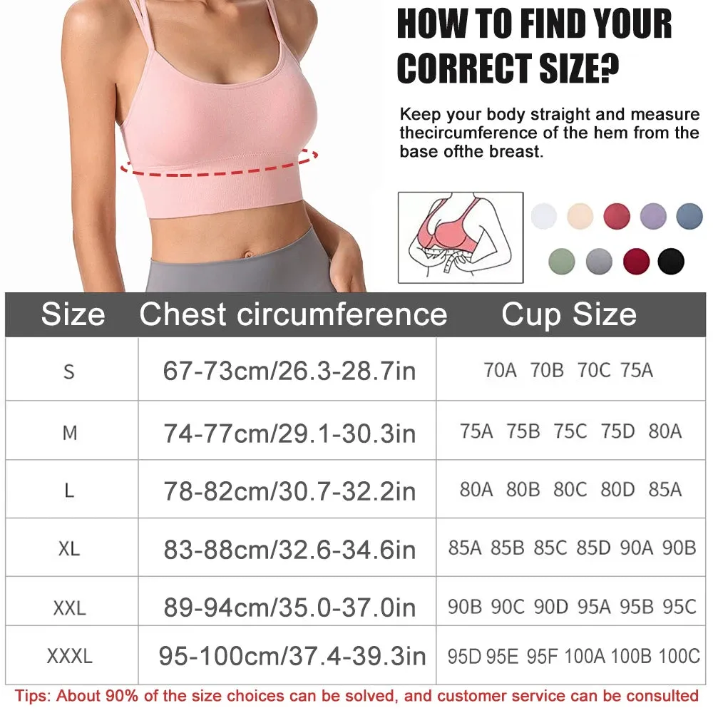 Women Strappy Sports Bras - Seamless Criss Cross Back Top