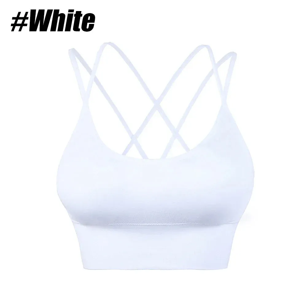 Women Strappy Sports Bras - Seamless Criss Cross Back Top