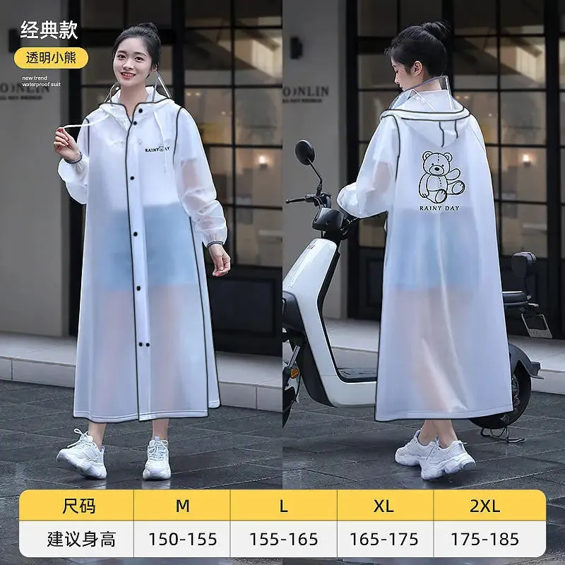 Women's Portable Poncho Raincoat - Thickened Non-Disposable One-Piece for Electric Vehicles