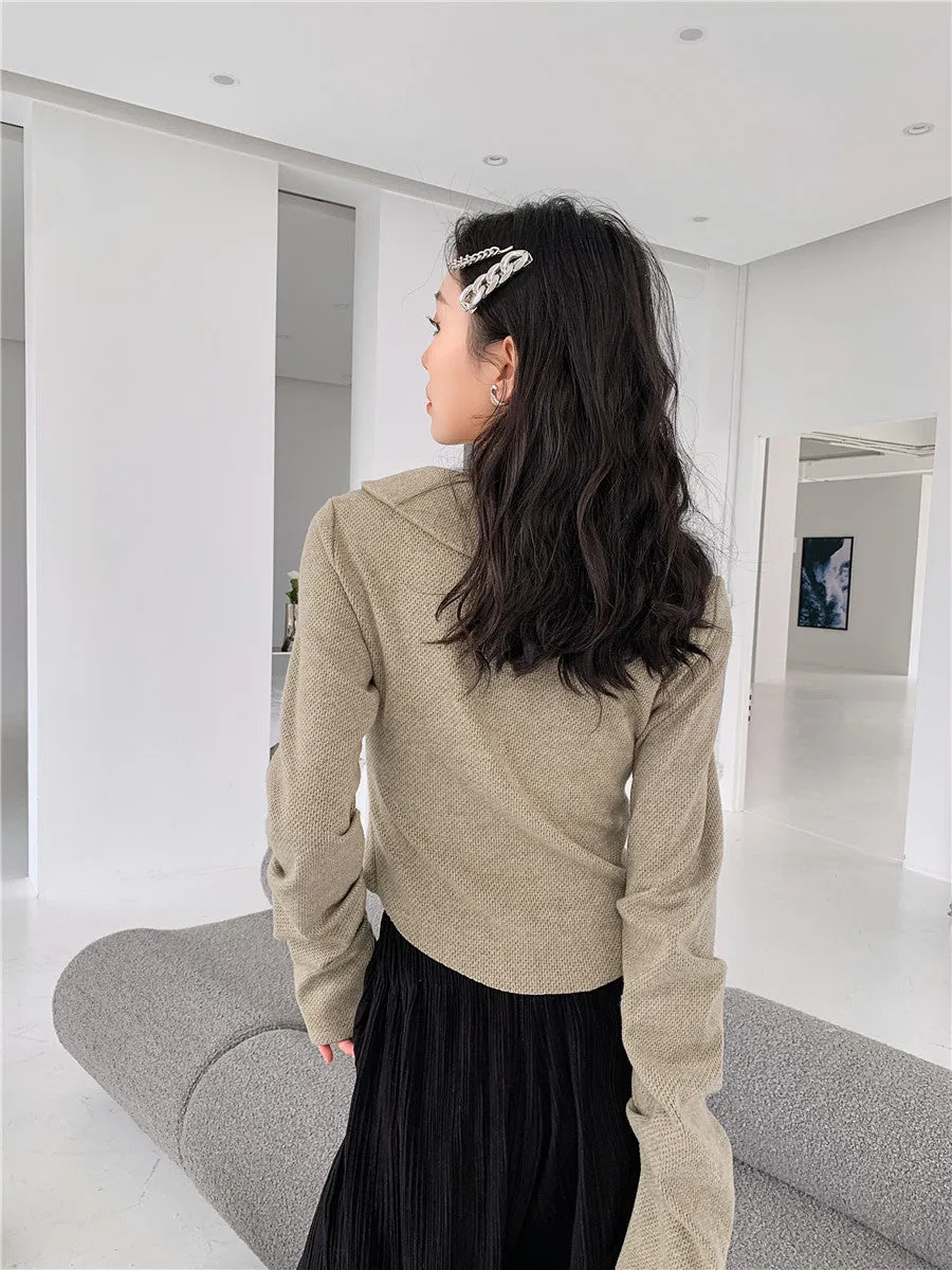 Y2K Asymmetric Zip-Up Cardigan